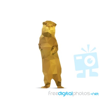 Abstract Meerkat Isolated On A White Backgrounds Stock Image