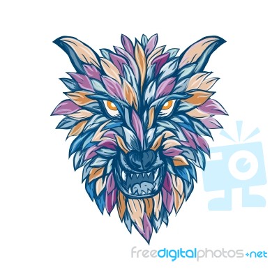 Abstract Of A Ferocious Wolf Illustration Stock Image