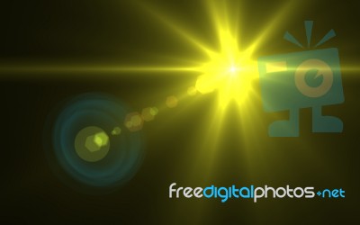 Abstract Of Lighting Digital Lens Flare In Dark Background Stock Image