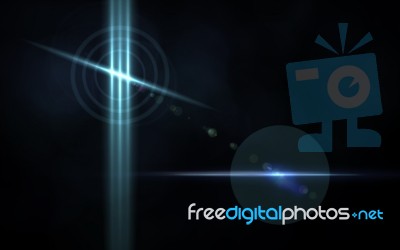 Abstract Of Lighting For Background. Digital Lens Flare In Dark Background Stock Image
