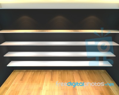 Abstract Shelves With Black Empty Room Stock Image Abstract Shelves With Black Empty Room Stock Image