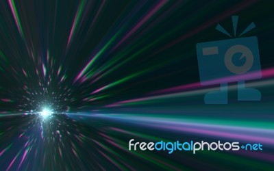 Abstract Speed Lens Flare And Ray Light On Black Background Stock Image