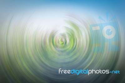 Abstract Spin Blur Background Of Green Field Stock Photo