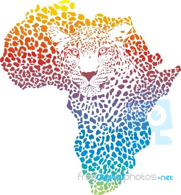 Abstract Symbol Africa In Leopard Camouflage Stock Image