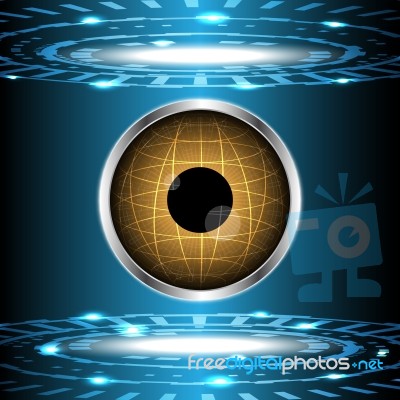 Abstract Technology Digital Circle With Eye Globe  Illustr Stock Image