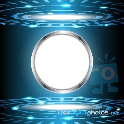 Abstract Technology Digital Circle With White Board  Illus Stock Image