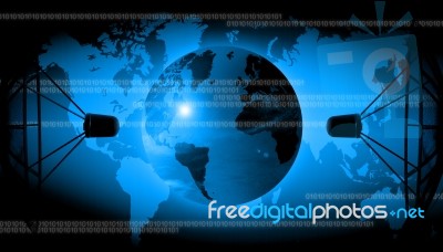 Abstract World Technology Background Stock Photo