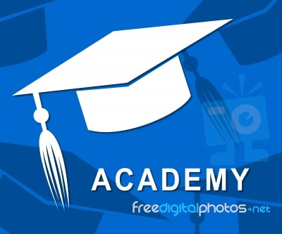 Academy Mortarboard Shows Graduate Schools And Institutes Stock Image
