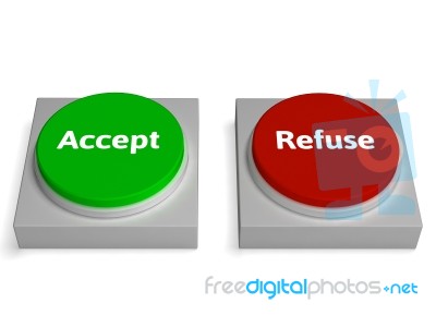 Accept Refuse Buttons Shows Accepted Or Refused Stock Image