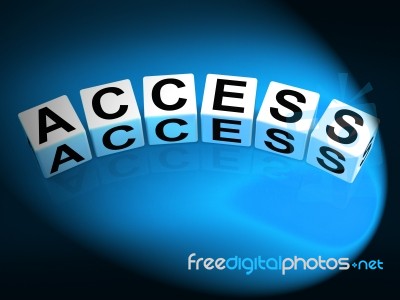 Access Dice Show Admittance Accessibility And Entry Stock Image
