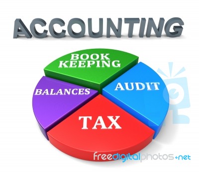 Accounting Chart Shows Balancing The Books And Accountant Stock Image