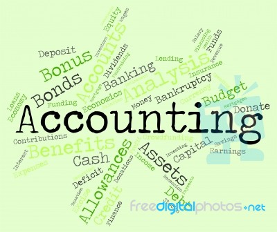 Accounting Words Indicates Balancing The Books And Accountant Stock Image