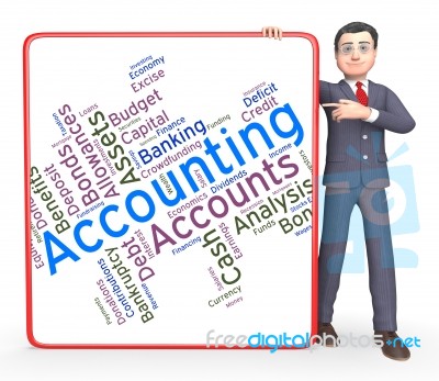 Accounting Words Represents Balancing The Books And Accountant Stock Image
