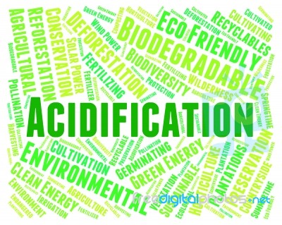 Acidification Word Shows Environment Sea And Environmental Stock Image