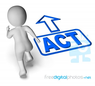 Act And Running Character Shows Urgent Action Stock Image