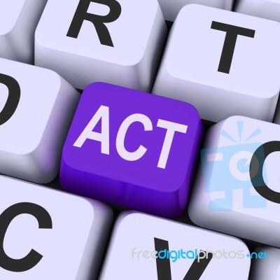 Act Key Means Perform Or Acting
 Stock Image