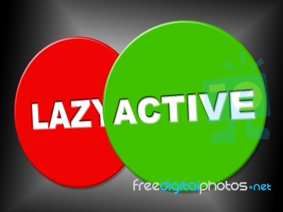 Active Sign Indicates Action Display And Motivation Stock Image