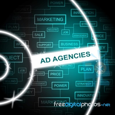 Ad Agencies Means Services Promotional And Words Stock Image