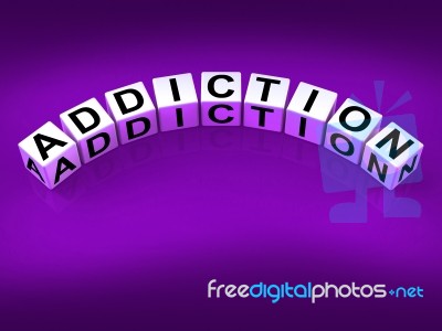 Addiction Blocks Represent Obsession Dependence And Cravings Stock Image