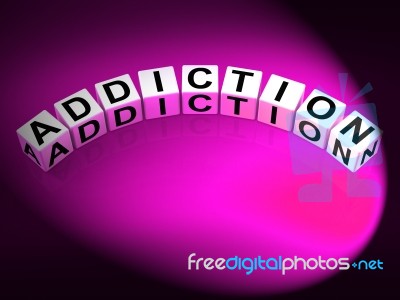 Addiction Dice Represent Obsession Dependence And Cravings Stock Image
