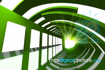 Ads On Green Path Away Stock Image