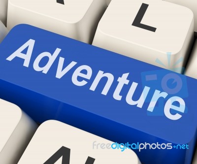 Adventure Key Means Venture
 Stock Image