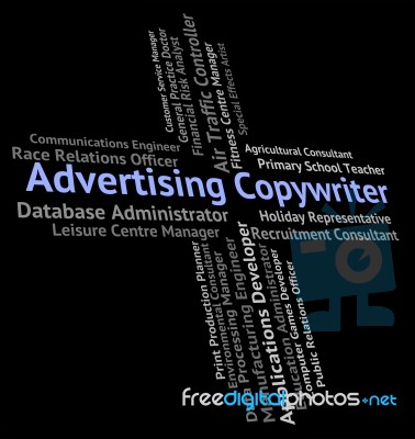 Advertising Copywriter Meaning Promoting Advertisement And Adverts Stock Image