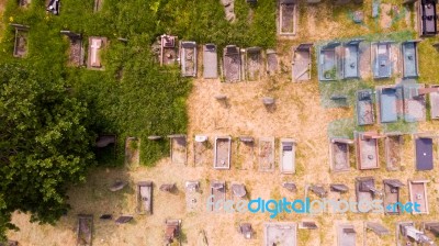 Aerial Graveyard Stock Photo