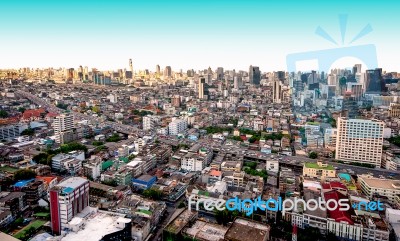 Aerial View Of Express Way In Bangkok City,thailand Stock Photo