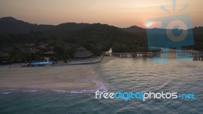 Aerial View Of Payam Island Beautiful Seascape And Traveling Destination In Ranong Province Andaman Sea Southern Of Thailand Stock Photo