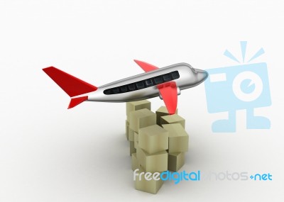 Aeroplane With Cargo Boxes Stock Image