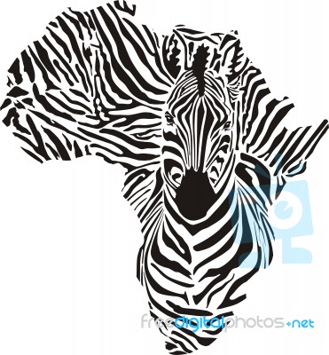 Africa In A Zebra Camouflage Stock Image