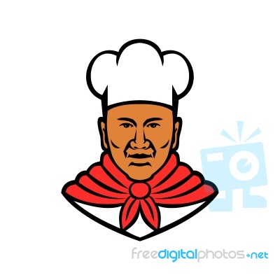 African American Baker Chef Cook Mascot Stock Image