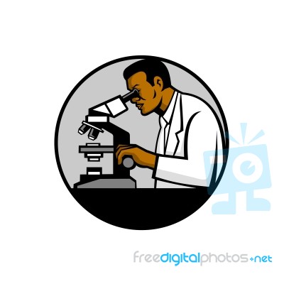 African American Research Scientist Mascot Stock Image
