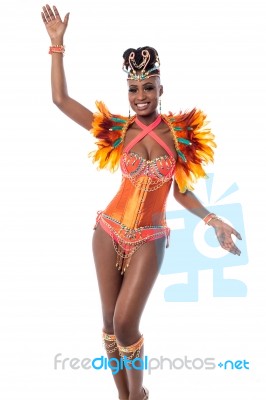 African Carnival Dancer Posing Stock Photo