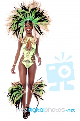 African Carnival Over White Stock Photo