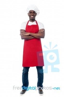 African Professional Chef With Uniform Stock Photo