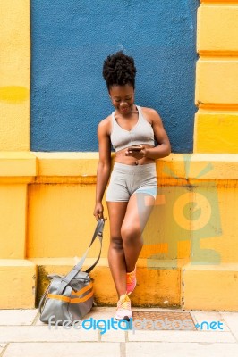 African Woman Athlete Stock Photo