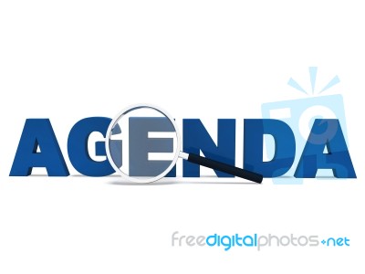 Agenda Word Means To Do Schedule Program Or Agendas Stock Image
