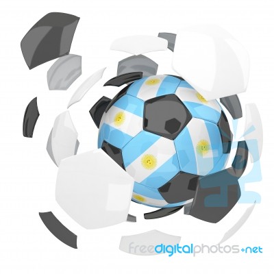 Agentina Soccer Ball Isolated White Background Stock Image