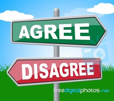 Agree Disagree Means All Right And Ok Stock Image