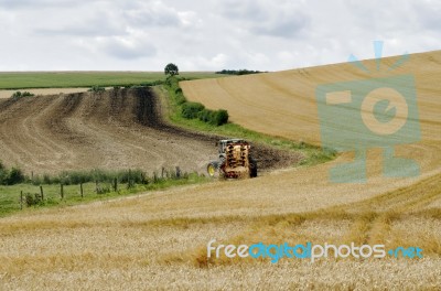 Agricultural Work With Tractor Stock Photo