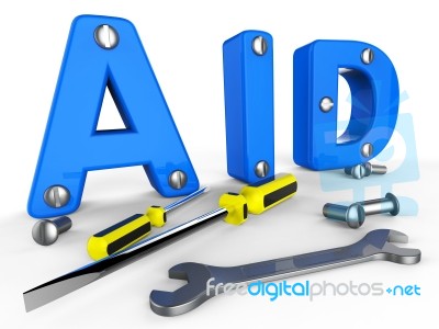 Aid Word Means Info Helps And Answers Stock Image Aid Word Means Info Helps And Answers Stock Image