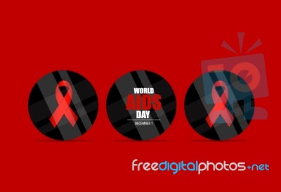 Aids Awareness Red Ribbon. World Aids Day Stock Image