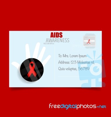 Aids Awareness Red Ribbon. World Aids Day Stock Image