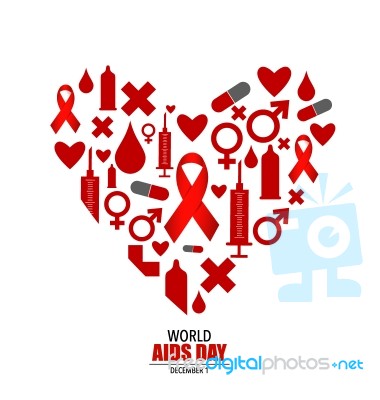 Aids Awareness Red Ribbon. World Aids Day Stock Image