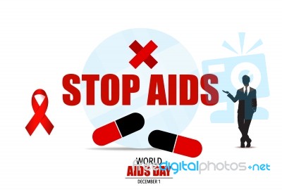 Aids Awareness Red Ribbon. World Aids Day Stock Image