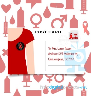 Aids Awareness Red Ribbon. World Aids Day Stock Image