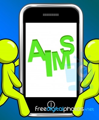 Aims On Smartphone Displays Targeting Purpose And Aspiration Stock Image