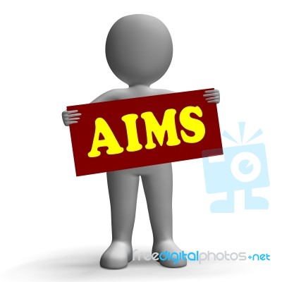 Aims Sign Character Means Aspirations And Goals Stock Image